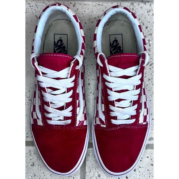 Vans Unisex Old Skool (Primary Check) Red Skate Shoe Men’s Sz 9.5/Women’s Sz 11 - Picture 8 of 16